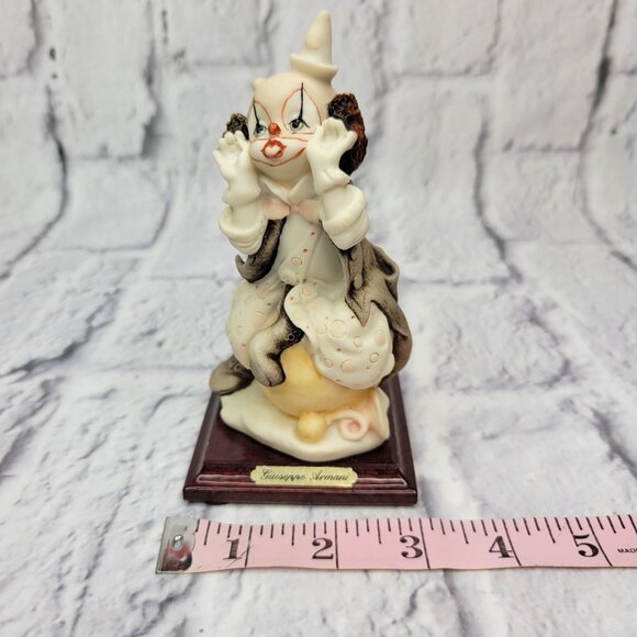 Vyg 80s Giuseppe Armani Florence Clown On Balloon Figurine w/ Base Made in Italy - Picture 10 of 11